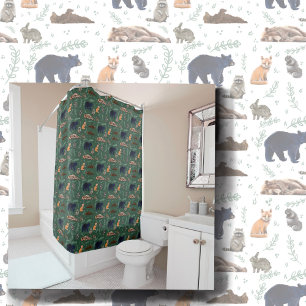 Forest Friends Wild Animals Shower Curtain