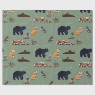 Forest Friends Wild Animals Wrapping Paper