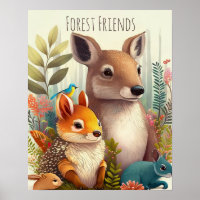 Forest Friends Woodland Animal Nursery Art