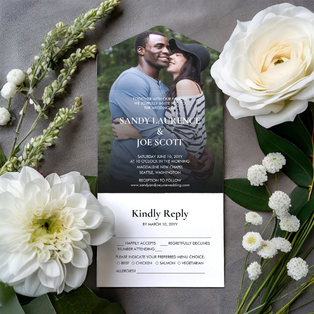 Forest Fun Photo Wedding All In One Invitation (Creator Uploaded)