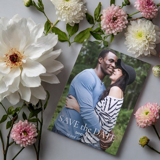 Forest Fun Photo Wedding Save the Date Postcard (Creator Uploaded)