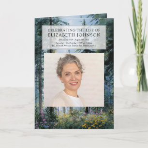 Forest Funeral Memorial Order Of Service Folded Program