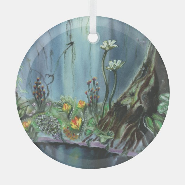 Forest Garden Glass Tree Decoration (Front)