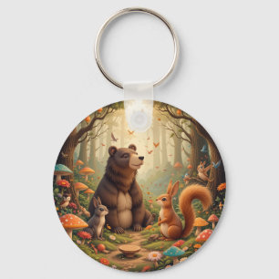 Forest Gathering of Cute Animals Key Ring