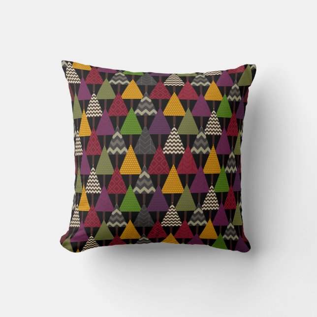 forest geo trees dark cushion (Front)