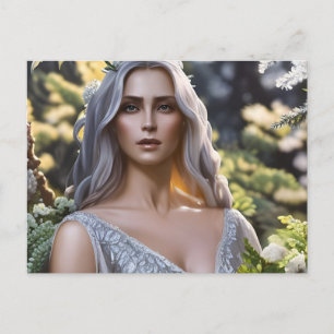 Forest Goddess Dressed in Silver Postcard