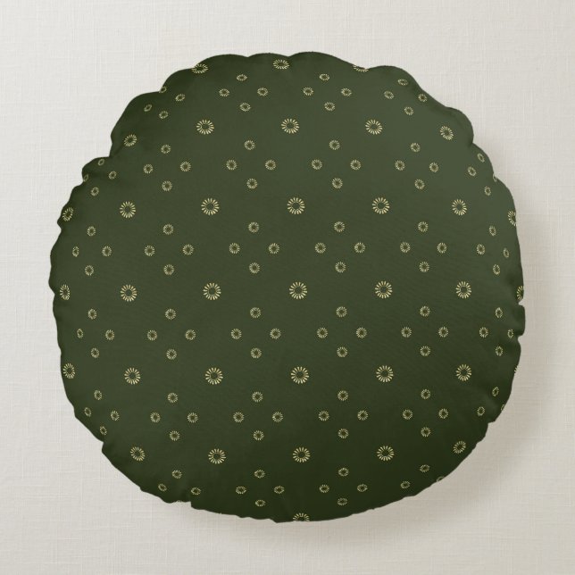Forest | Golden Zinnia Sun Round Cushion (Front)