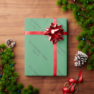 Forest Green 5FA777 - Custom Message or Blank Wrapping Paper