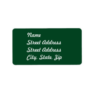 Forest Green Address Sticker