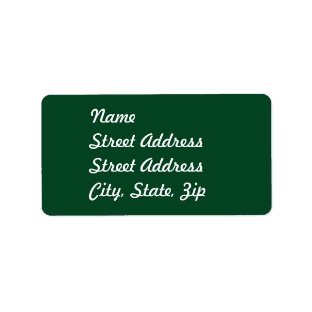 Forest Green Address Sticker (Front)