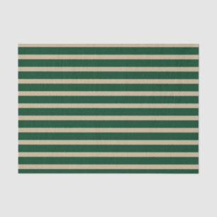 Forest Green and Beige Stripes Tissue Paper