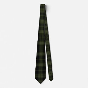 Forest Green and Black - Tartan Plaid Pattern Tie
