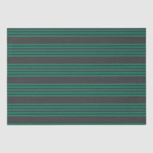 Forest green and charcoal fives stripe pattern tissue paper