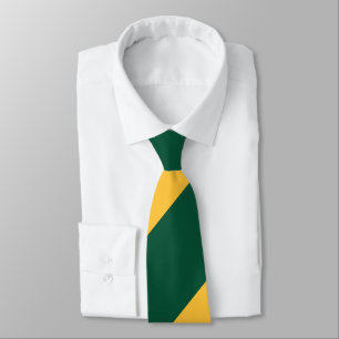 Forest Green and Gold Broad Regimental Stripe Tie