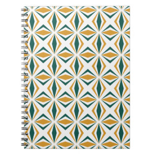 Forest Green and Gold Diamond Spiral Notebook