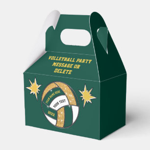 Forest Green and Gold, Volleyball Party Bags,  Favour Box