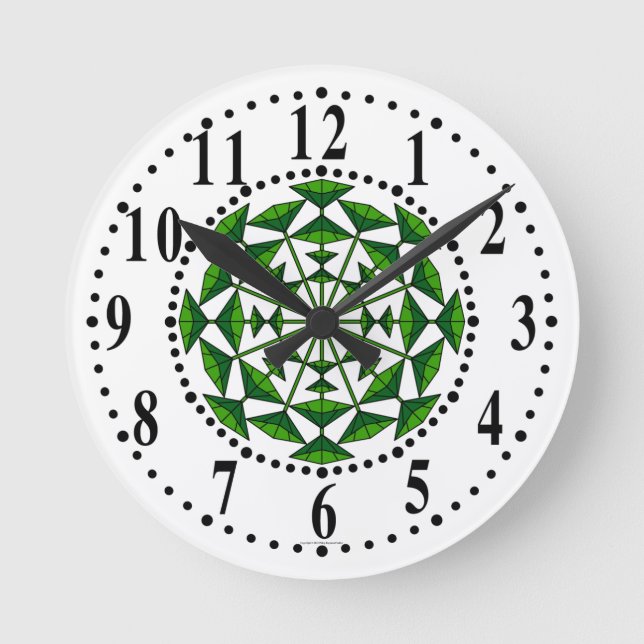 Forest Green And Green Floral 153 Wall Clock (Front)