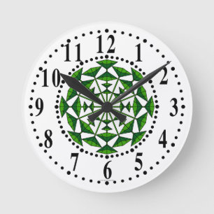 Forest Green And Green Floral 153 Wall Clock
