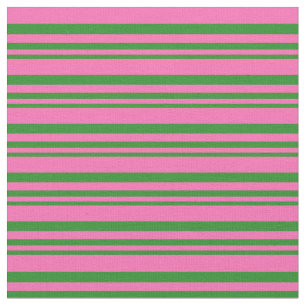 Forest Green and Hot Pink Lines/Stripes Pattern Fabric