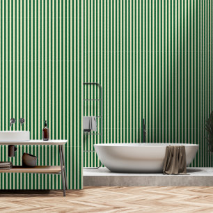 Forest Green And Pea Yellow Stripes Wallpaper
