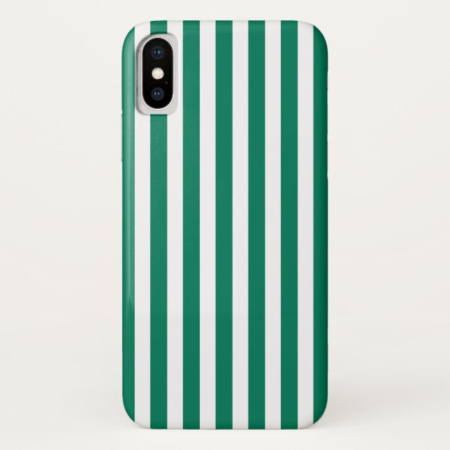 Forest green and white candy stripes Case-Mate iPhone case (Back)