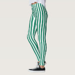 Forest green and white candy stripes leggings<br><div class="desc">Forest green and white candy stripes</div>