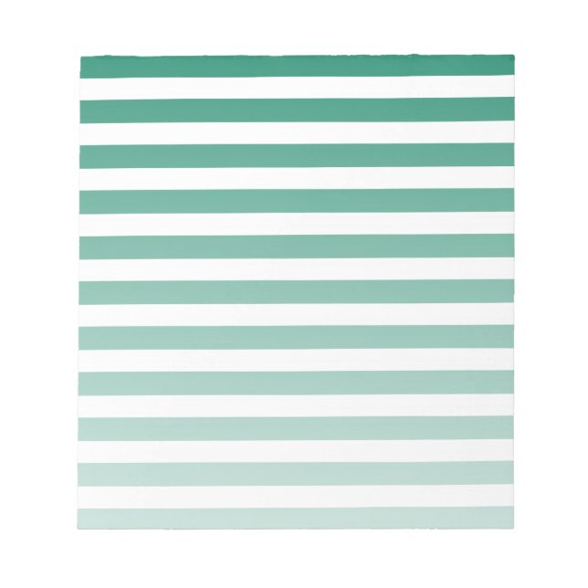 Forest green and white candy stripes notepad (Front)