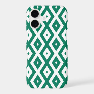 Forest green and white diamond pattern