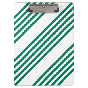 Forest green and white five stripe pattern clipboard