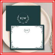 Forest Green and White | Modern Initials Monogram