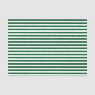 Forest Green and White Stripes Tissue Paper