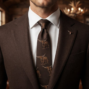 Forest Green Antique Gold Texas Longhorn Heritage Tie