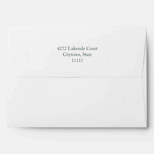 Forest Green Art Deco Diamonds Return-Addressed Envelope (Back (Top Flap))