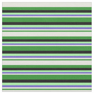 Forest Green, Beige, Slate Blue, Green & Black Fabric