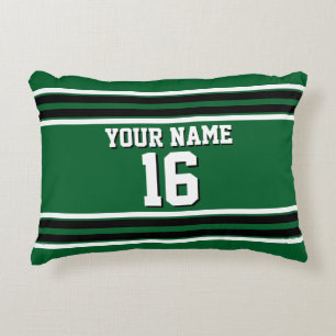 Forest Green Black Team Jersey Custom Number Name Decorative Cushion