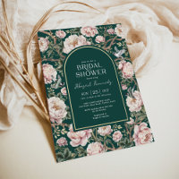 Forest Green Boho Chinoiserie Floral Bridal Shower
