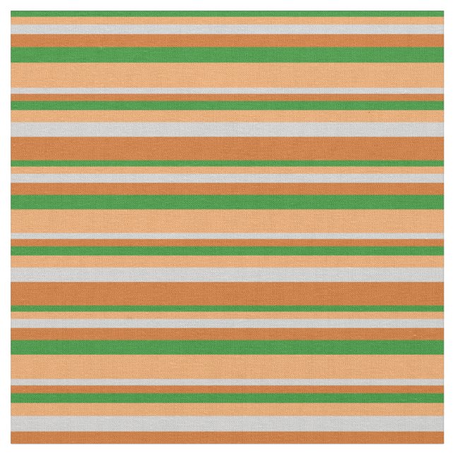 Forest Green, Brown, Light Grey, and Chocolate Fabric (Close Up)