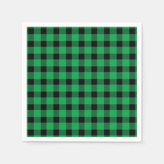 Forest Green Buffalo Country Lumberjack Plaid Napkin (Front)