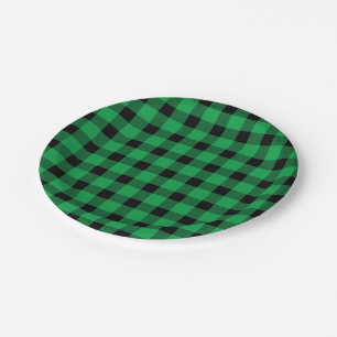 Forest Green Buffalo Country Lumberjack Plaid Paper Plate