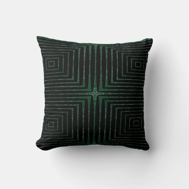 Forest Green Burst-Zebra Print Cushion (Front)