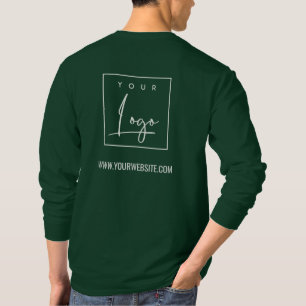 Forest Green Business Add Your Logo Name Website T-Shirt