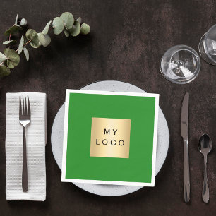 Forest green business logo napkin