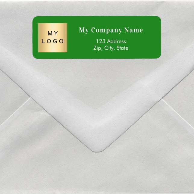 Forest green business logo return address label (Creator Uploaded)