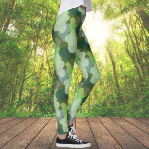 Forest Green Camo Pattern Leggings