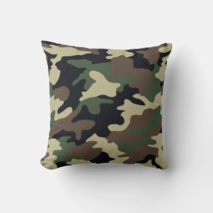 Forest Green Camouflage Pillow