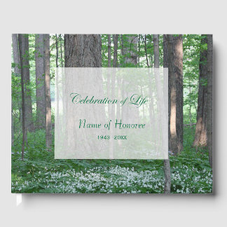Forest Green Celebration of Life Memorial Guest Book
