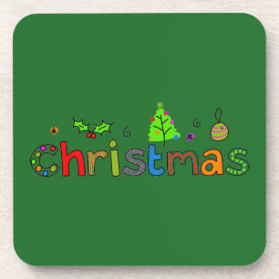Forest Green Christmas Coaster