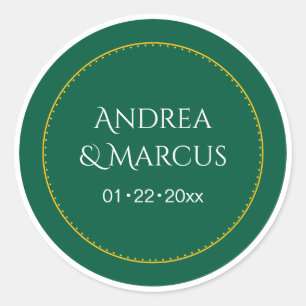 Forest Green Circle Classic Round Sticker