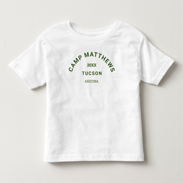 Forest Green Crest Family Camping Trip Toddler T-Shirt (Front)