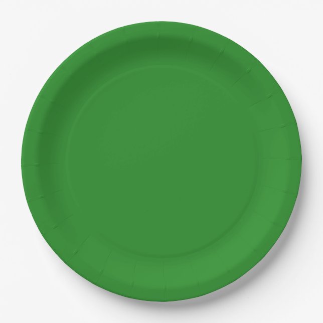 Forest Green Custom Paper Plate (Front)